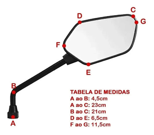 Par de Retrovisores GVS Mini Honda Xre 300 2009 em diante Cb 300r 2011