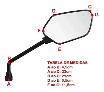 Par de Retrovisores GVS Mini Honda Xre 300 2009 em diante Cb 300r 2011