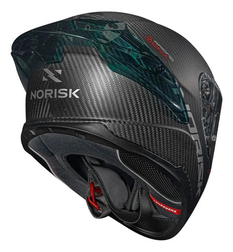 Capacete Norisk Carbon R Solid com 2 Viseiras e Spoiler Preto Fosco