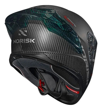 Capacete Norisk Carbon R Solid com 2 Viseiras e Spoiler Preto Fosco
