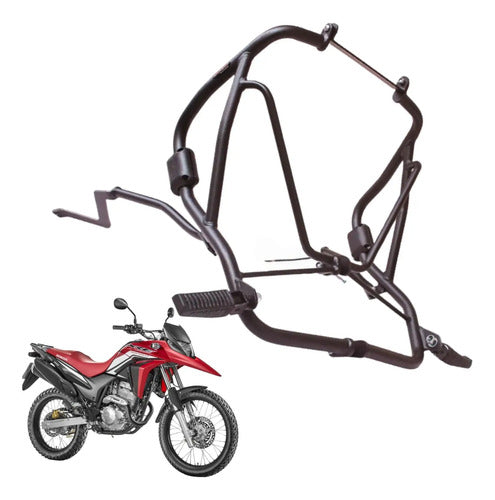 Protetor de Motor com Pedaleira Chapam Honda Xre 300 2010 a 2023 Preto Fosco