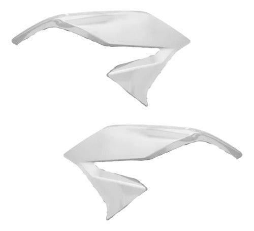 Par de Aletas Abas do Tanque Paramotos Honda Cg 160 Titan 2016 a 2021 Branco Ross