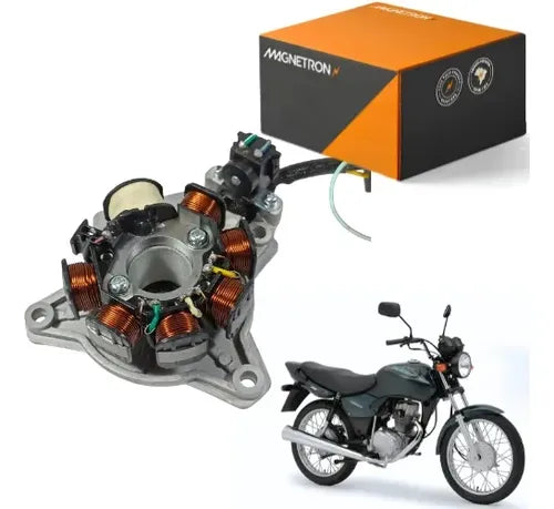 Magneto Estator com Base e Bobina de Pulso Magnetron Honda Cg 125 Titan Today 1992 a 2000