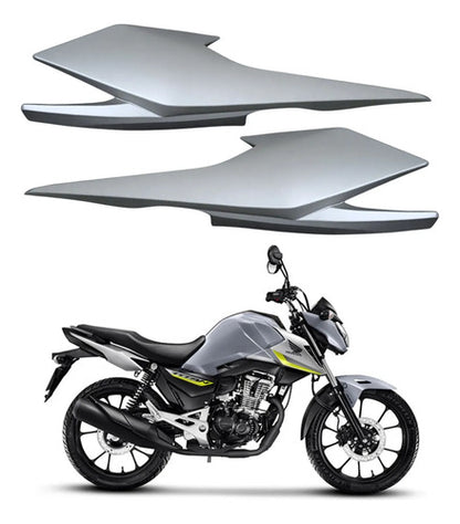 Par de Rabetas Laterais Paramotos Honda Cg 160 Titan 2025 em diante Prata Metálico