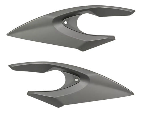 Bananinha Par de Carenagens Laterais do Farol Paramotos Yamaha Fazer 150 2016 a 2017 Cinza Fosco