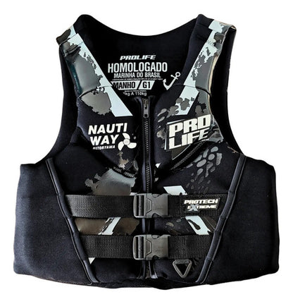 Colete Salva Vidas Flutuante Jet Ski Neoprene Homologado Preto