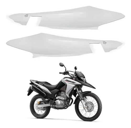 Par de Rabetas Laterais Paramotos Honda Xre 300 2016 a 2018 Branco Fosco