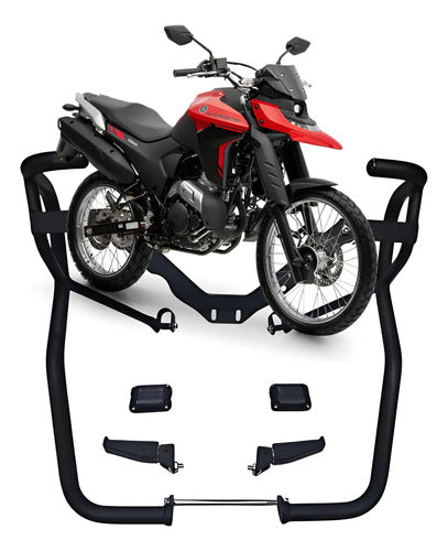 Protetor de Motor com Pedaleira Chapam Yamaha Lander 250 2025 em diante Preto Fosco