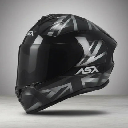 Capacete ASX Draken UK Preto Cinza Fosco