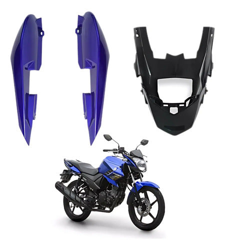 Rabeta Lateral Completa Paramotos Yamaha Fazer 150 2016 a 2022 Azul