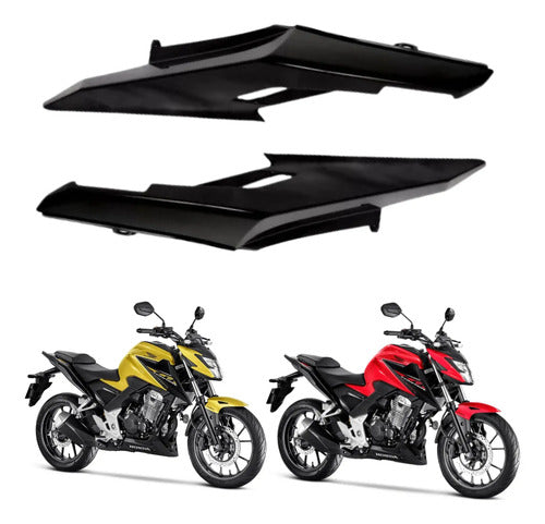 Par de Rabetas Laterais Paramotos Honda Cb 300f Twister 2023 a 2025 Preto Brilhante