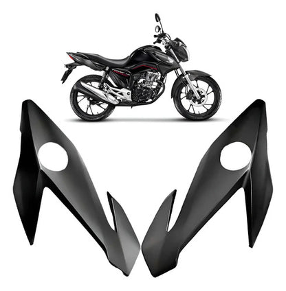 Par de Carenagens Laterais do Farol Paramotos Honda Cg 160 Titan Fan 2024 Preto Fosco