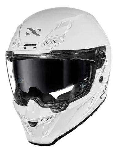 Capacete Norisk Rock Solid com Óculos Solar Interno e 2 Viseiras Branco Brilhante