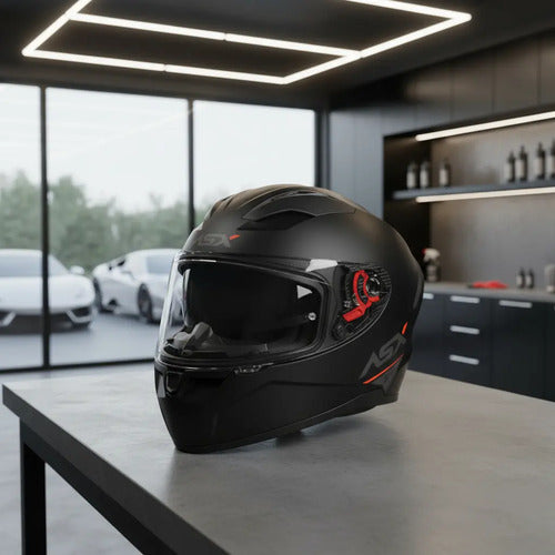 Capacete ASX City SV Solid com Óculos Solar Interno Preto Grafite Fosco Tamanho 54/XS