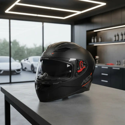 Capacete ASX City SV Solid com Óculos Solar Interno Preto Grafite Fosco Tamanho 54/XS
