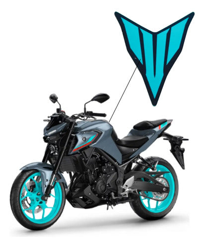 Adesivo Central do Tanque Yamaha Mt-03 2023 a 2024 Ciano