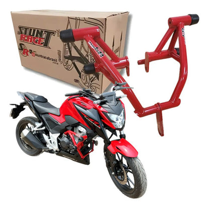 Protetor de Motor Stunt Race Street Cage Honda Cb 300f Twister 2023 a 2025 Vermelho