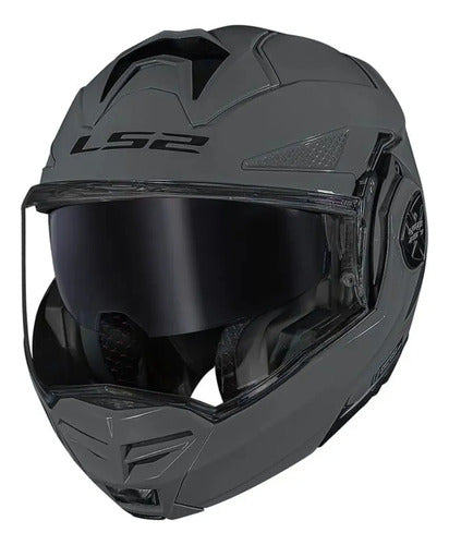 Capacete Escamoteável LS2 FF901 Advant X Solid Cinza Brilhante