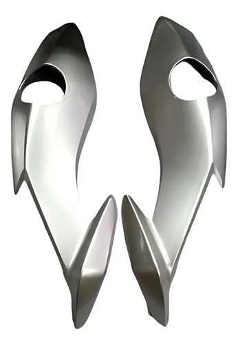 Par de Carenagens Laterais do Farol Paramotos Honda Cg 160 Fan Start 2022 a 2024 Prata Force