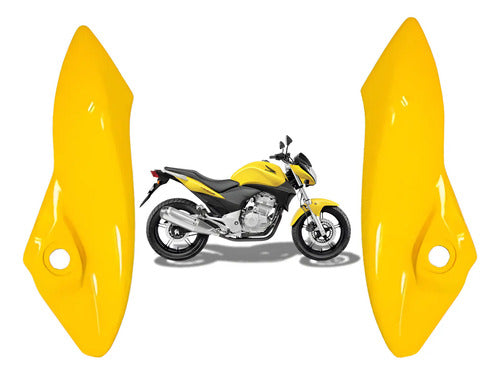 Par de Bananinhas Carenagens Laterais do Farol Paramotos Honda Cb 300r 2009 a 2015 Amarelo
