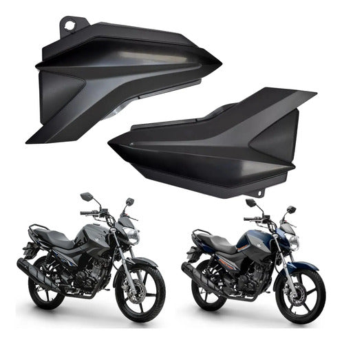 Par de Tampas Laterais Paramotos Yamaha Factor 125 150 2017 a 2024 Preto