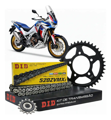 Kit Relação DID Premium com Retentor Honda Africa Twin 1000 1100 2016 a 2025 525VX3 124L 42/16T
