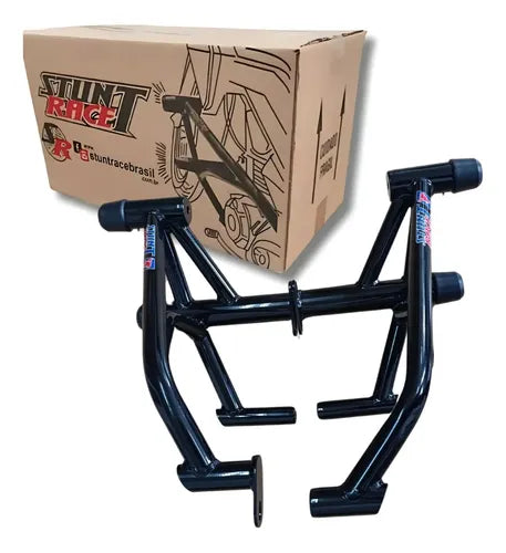 Protetor de Motor Stunt Race Honda Cg 160 Titan Fan Start Cargo 2016 em diante Preto Brilhante