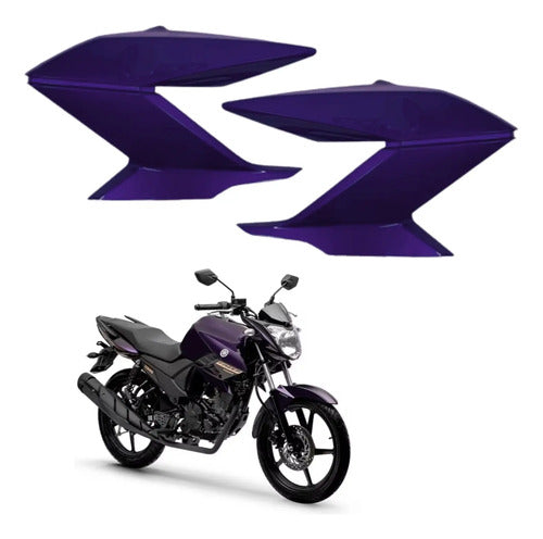 Par de Guias de Ar Abas do Tanque Paramotos Yamaha Fazer 150 2024 Roxo Metálico