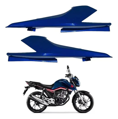 Par de Rabetas Laterais Paramotos Honda Cg 160 Titan 2016 a 2024 Azul Cruzeiro Metálico