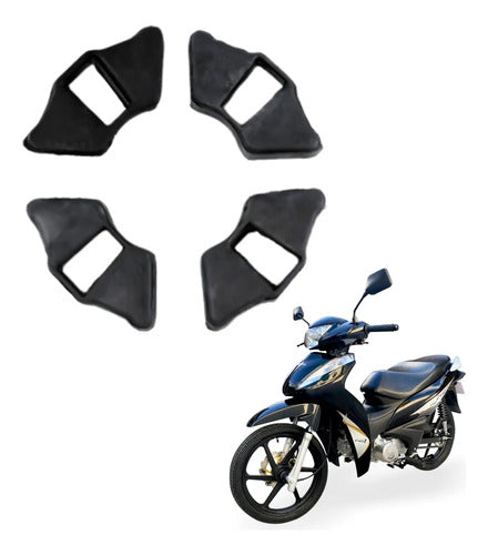 Jogo de Buchas do Coxim da Coroa Smartfox Avelloz Az1 Yamaha Crypton 105 Shineray Xy 50q 4 Peças