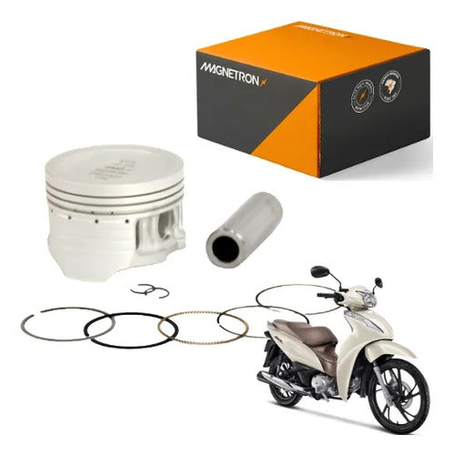 Kit Pistão com Anéis Magnetron Honda Biz 125 2006 a 2023 0,25 mm
