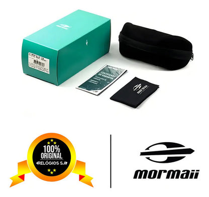 Óculos De Sol Mormaii Joaca 2 00445a1412 Armação Preto Fosco E Lentes Em Azul Espelhado Curvado