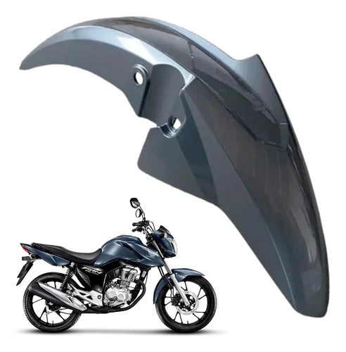 Paralama Dianteiro sem Suporte Paramotos Honda Cg 160 Titan Fan 2016 a 2021 Prata Metálico