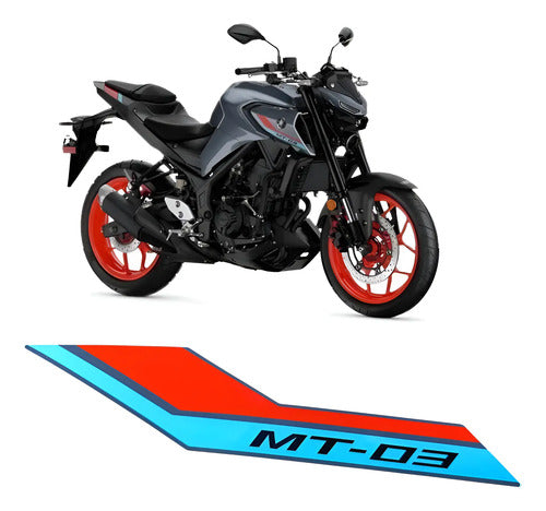 Adesivo da Aba do Tanque Direita Yamaha Mt-03 2022 Cinza