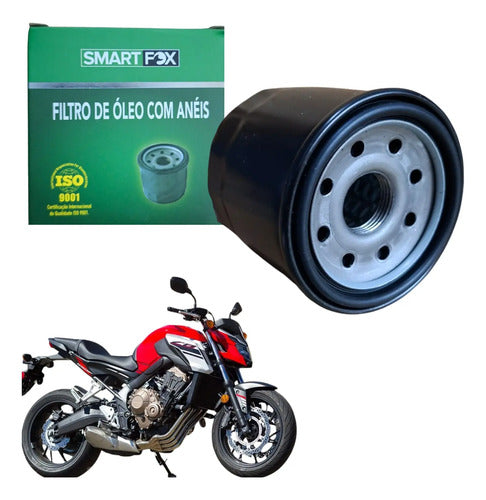 Filtro de Óleo com Anel de Vedação Smartfox Honda Cb 500f Cb 500x Cb 650r Yamaha Mt-03