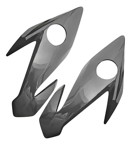 Par de Carenagens Laterais do Farol Paramotos Honda Cg 160 Titan Fan 2022 a 2024 Cinza Tornado