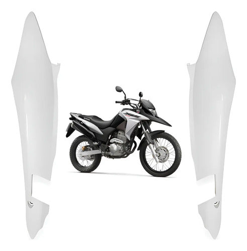 Par de Rabetas Laterais Paramotos Honda Xre 300 2016 a 2018 Branco Fosco