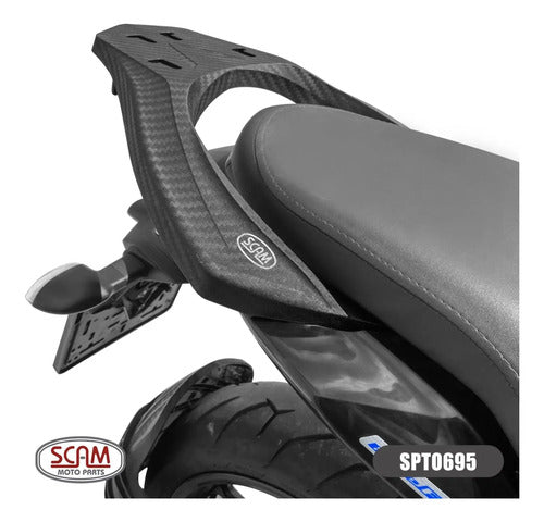 Suporte de Baú Bagageiro Scam Fiberforce Yamaha Fazer Fz15 150 2023 em diante