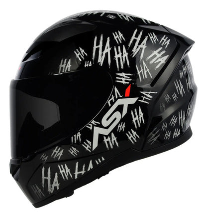 Capacete ASX City Fun Preto Branco Brilhante