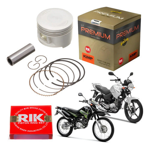 Kit Pistão com Anéis de Competição KMP Yamaha Factor 125 2000 a 2016 Xtz 125 2003 a 2016 3,00 mm
