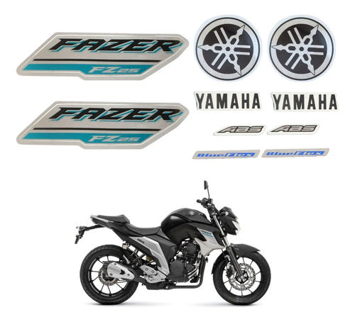 Kit Adesivos JS Yamaha Fazer Fz25 250 2018 a 2021 Preto