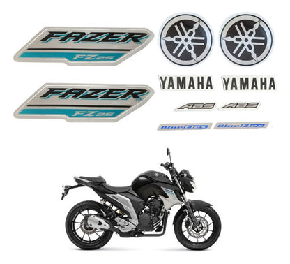 Kit Adesivos JS Yamaha Fazer Fz25 250 2018 a 2021 Preto