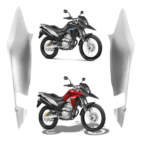 Par de Rabetas Laterais Paramotos Honda Xre 300 2013 a 2015 Prata Fosco