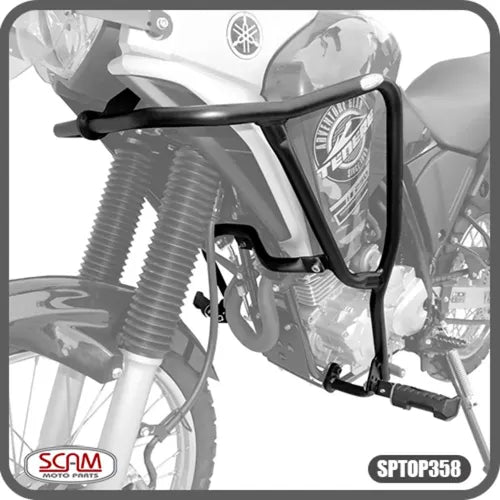 Protetor de Motor com Pedaleira Scam Yamaha Ténéré 250 2011 a 2018 Preto Fosco
