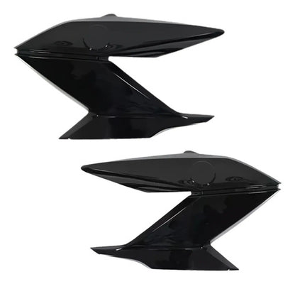 Par de Guias de Ar Abas do Tanque Paramotos Yamaha Fazer 150 2014 a 2024 Preto Brilhante