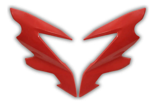 Bananinha Par de Carenagens Laterais do Farol Paramotos Honda Bros 160 2022 a 2024 Vermelho