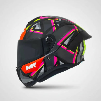 Capacete MT Helmets Targo S Rafael Paschoalin Cinza Rosa Brilhante