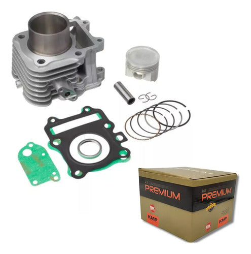 Kit Cilindro Pistão e Anéis KMP Honda Cg 150 Titan Fan 2004 a 2015 Bros 150 2003 a 2015 220 cc