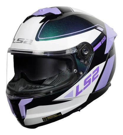 Capacete LS2 FF808 Stream II Gran Camaleão com Óculos Solar Interno Lilás Brilhante Tamanho 58/M