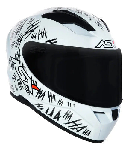 Capacete ASX City Fun Branco Preto Brilhante